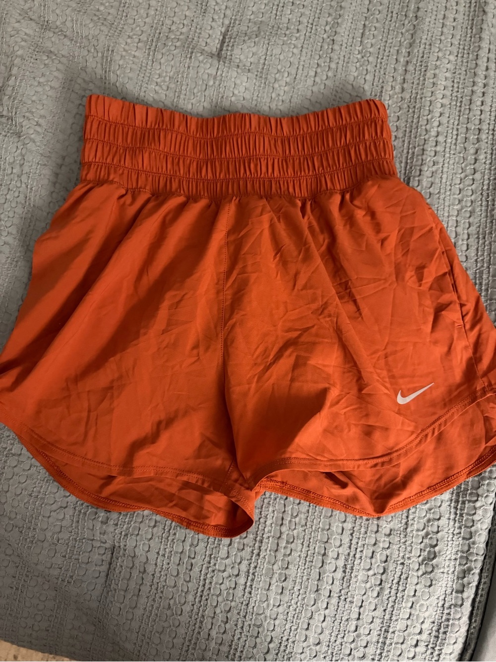 Nike Women’s Orange High-Waist Athletic Shorts